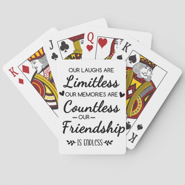 Our Laughs Are Limitless Friendship Quote Spielkarten (Rückseite)