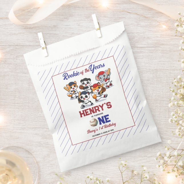 Our Little Animals Baseball 1st Birthday Party Geschenktütchen (Ausgeschnitten)