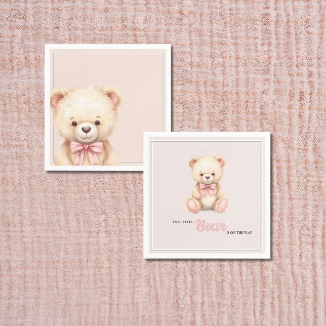 Our Little Bear on the Way Fall Baby Shower Pink Serviette (Von Creator hochgeladen)