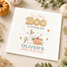 Our Little Boo 1st Birthday Halloween Napkins