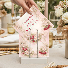 Our Little Cherry Blossom Baby Shower Serviette