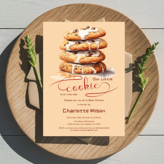 Our Little Cookie Is On The Way Cute Baby Shower Einladung (Von Creator hochgeladen)