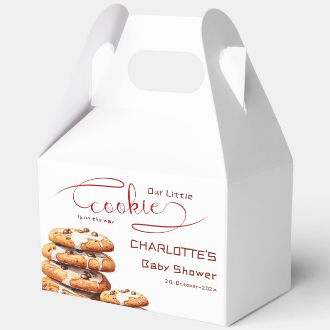 Our Little Cookie Is On The Way Cute Baby Shower Geschenkschachtel (Vorderseite)