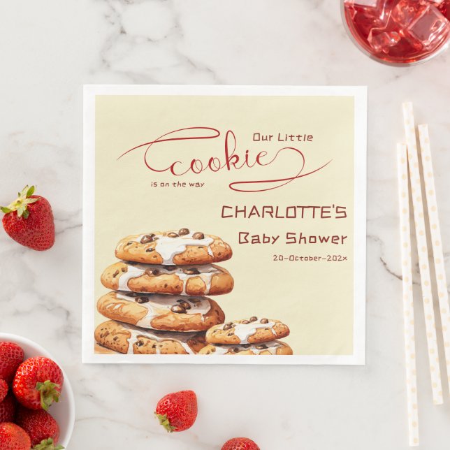 Our Little Cookie Is On The Way Cute Baby Shower Serviette (Beispiel)