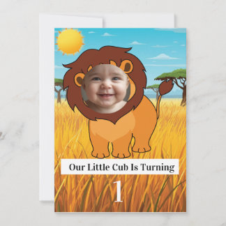 Our Little Cub Is Turning 1 Birthday Invitation |  Einladung