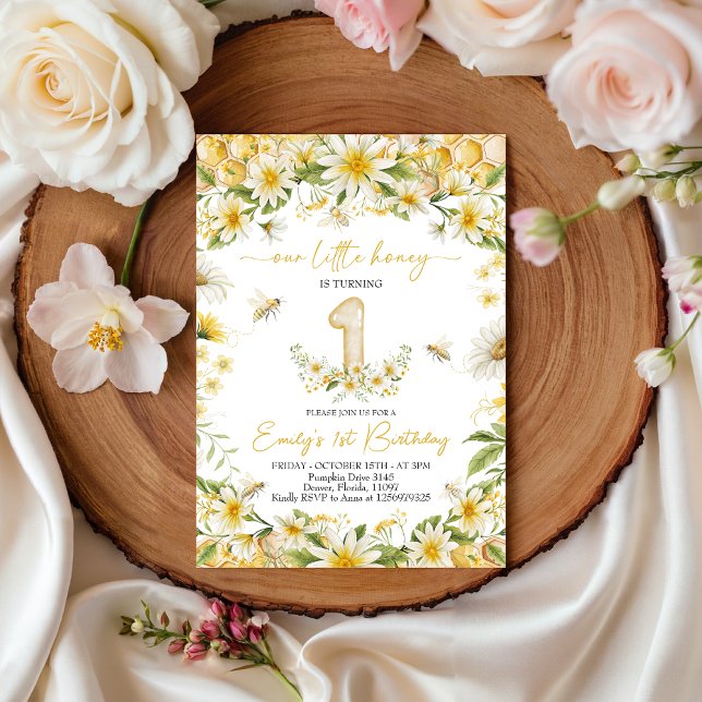 Our Little Honey 1st Birthday Invite Einladung (Von Creator hochgeladen)