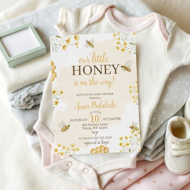 Our Little Honey Baby Shower Invitation Einladung (Von Creator hochgeladen)