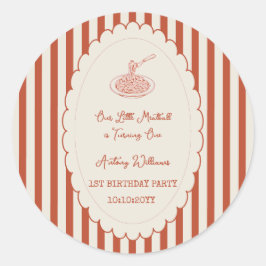 Our little meatball is turning one 1st Birthday Runder Aufkleber