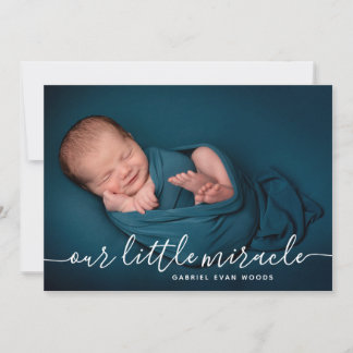 Our Little Miracle Photo Collage Modern Birth Ankündigung