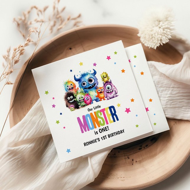 Our Little Monster 1st Birthday Party Serviette (Von Creator hochgeladen)