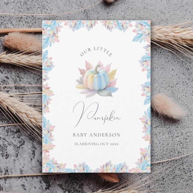 Our Little Pumpkin is Arriving Fall Baby Arrival Ankündigung (Von Creator hochgeladen)