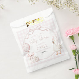 Our Little Silly Goose Pink Bow Birthday Party Geschenktütchen
