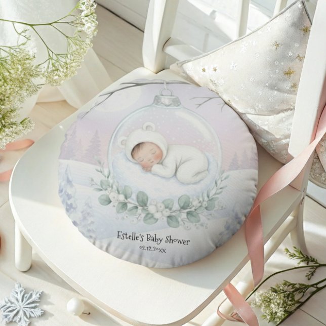 Our Little Snowbaby is on the way Cozy Comfort Rundes Kissen (Von Creator hochgeladen)