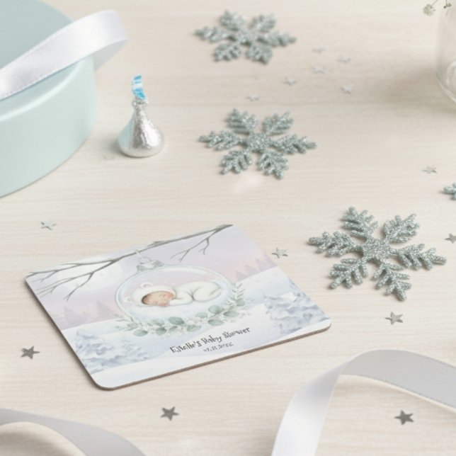 Our Little Snowbaby is on the way Winter Drinkware Rechteckiger Pappuntersetzer (Von Creator hochgeladen)