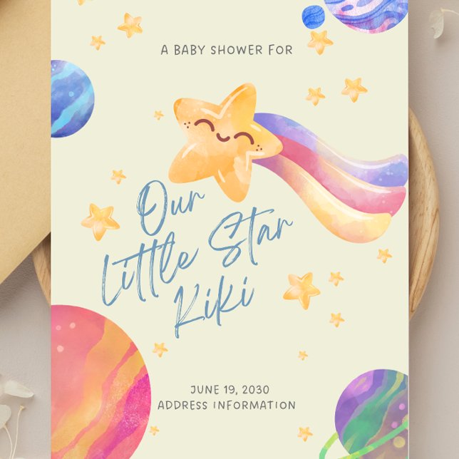 “Our Little Star” Baby Shower Invitation Einladung (Von Creator hochgeladen)