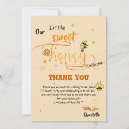 Our Little Sweet Honey Is On The Way Baby Shower Dankeskarte