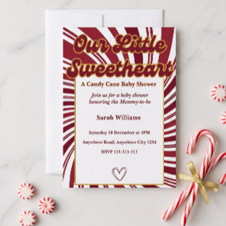 Our Little Sweetheart Baby-Shower Candy Cane Einladung