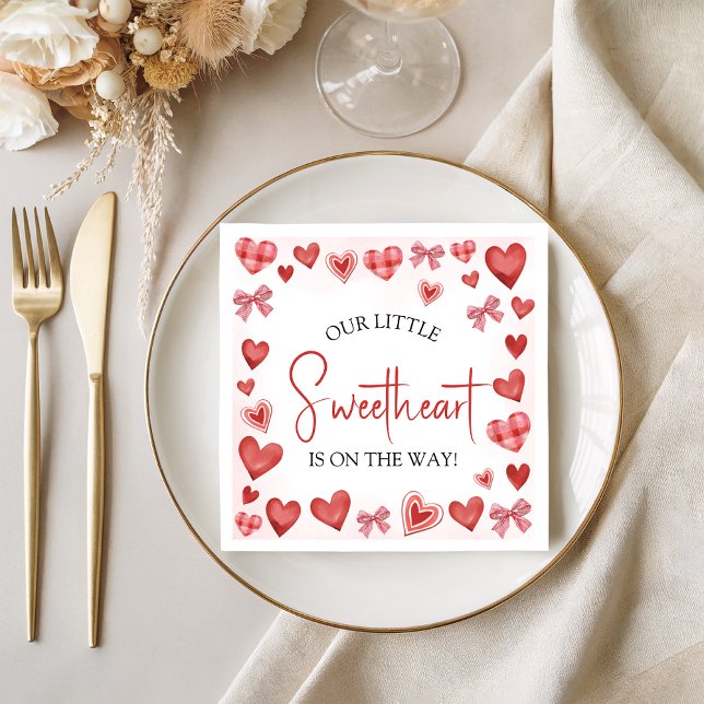 Our Little Sweetheart Baby Shower Napkin Serviette (Von Creator hochgeladen)