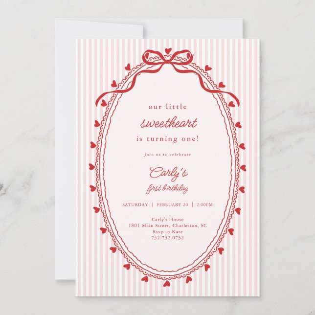 Our Little Sweetheart Birthday Einladung (Vorderseite)