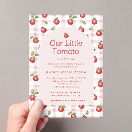 Our Little Tomato Baby Shower Invitation Pink  Acryleinladungen