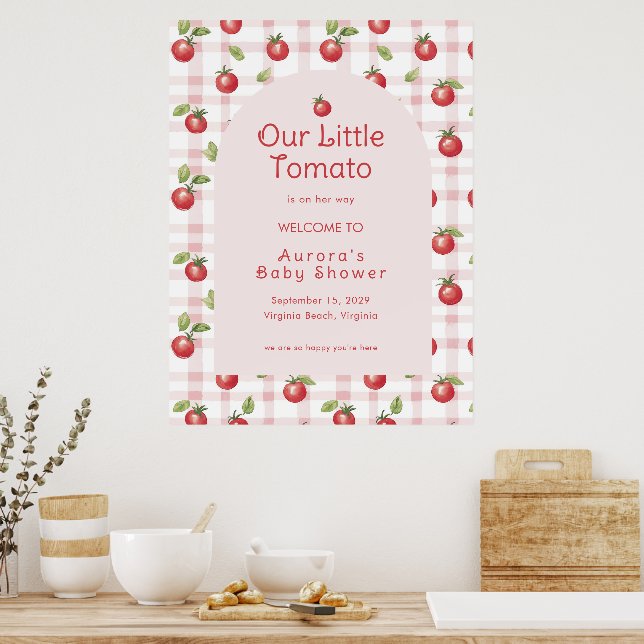 Our Little Tomato Baby Shower Welcome Poster  (Küche)
