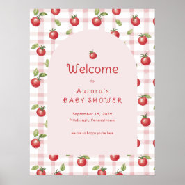 Our Little Tomato Baby Shower Welcome Poster 