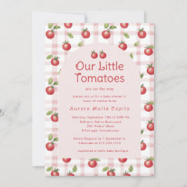 Our Little Tomatoes  Baby Shower Invitation Pink  Einladung