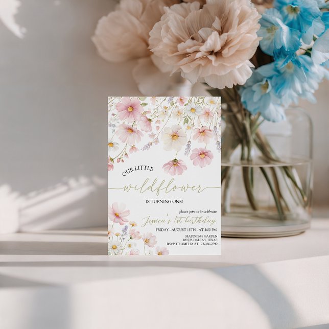 Our Little Wildflower 1st Birthday Invite Einladung (Von Creator hochgeladen)
