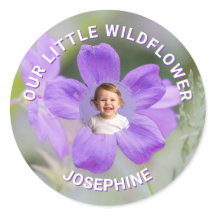 Our Little Wildflower Purple Floral Custom Photo