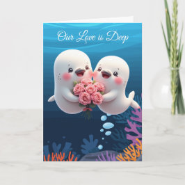 "Our Love is Deep" cute Valentine Card Feiertagskarte