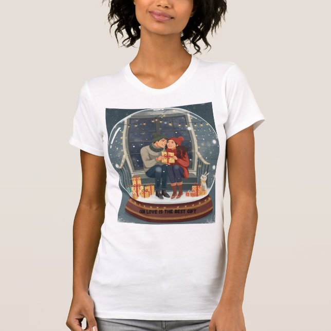 “Our Love Is the Best Gift – Cozy Winter Lovers Hy T-Shirt (Vorderseite)
