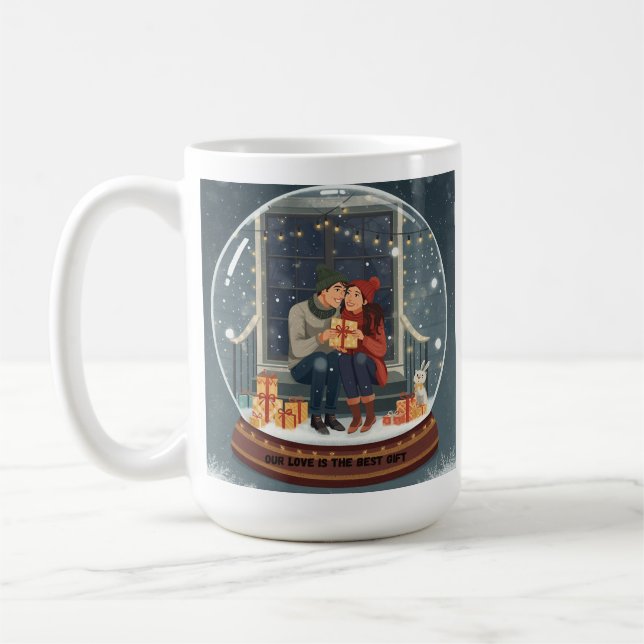 Our Love Is the Best Gift – Cozy Winter Lovers Hyg Kaffeetasse (Links)