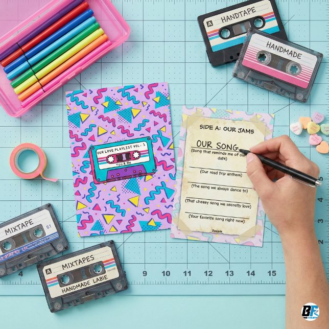 Our Love Playlist Vol 1 Retro 90s Music Lover V Karte (Valentine Card)