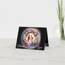 Our Love Reaches The Moon Bride and Groom Dankeskarte