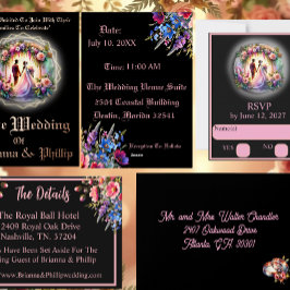 Our Love Shines Brighter Than The Moon Wedding Folieneinladung