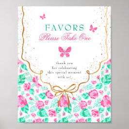 Our Lovely One Baby Shower Favors Sign Poster
