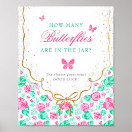 Our Lovely One Baby Shower Game Sign Poster