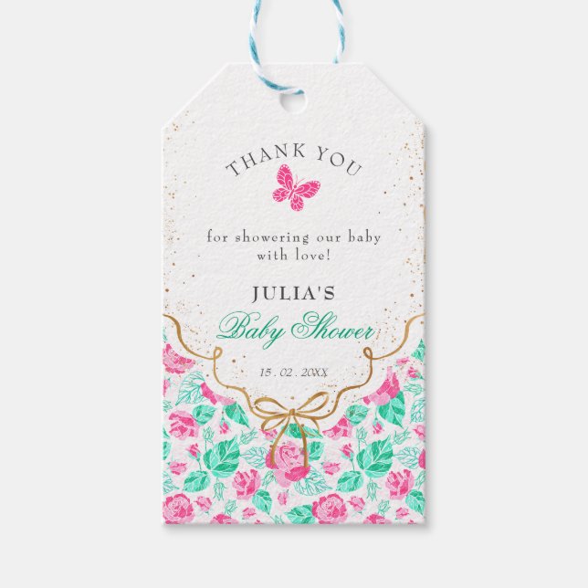 Our Lovely One Baby Shower Geschenkanhänger (Vorderseite)