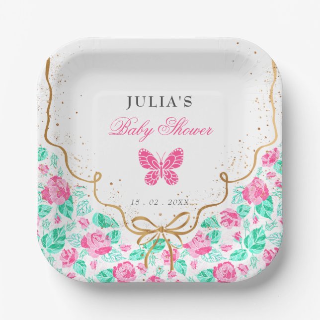 Our Lovely One Baby Shower Pappteller (Vorderseite)