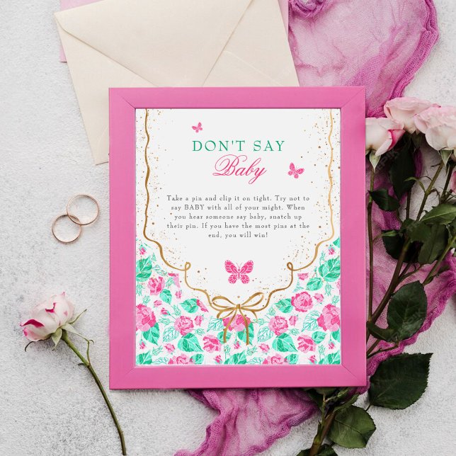 Our Lovely One Don't Say Baby Shower Game Sign Poster (Von Creator hochgeladen)