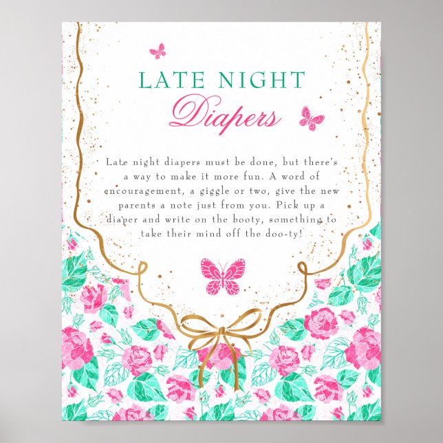 Our Lovely One Late Night Diapers Game Sign Poster (Vorne)