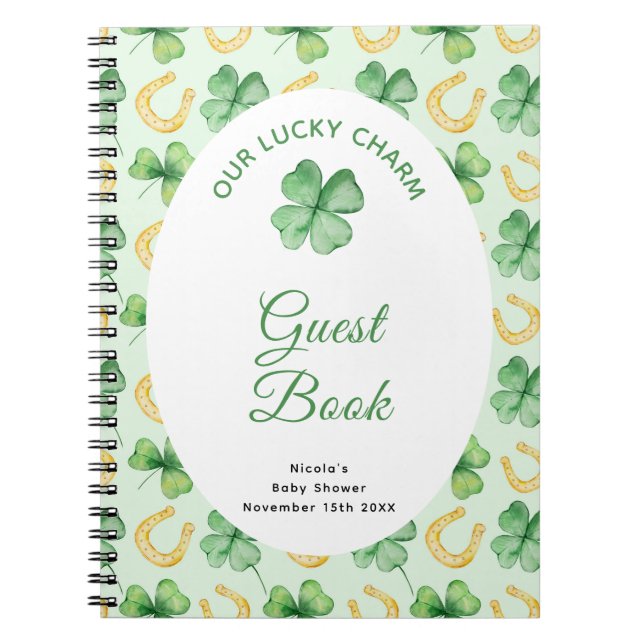 Our Lucky Charm St Patrick Baby Shower Guest Book Notizblock (Vorderseite)
