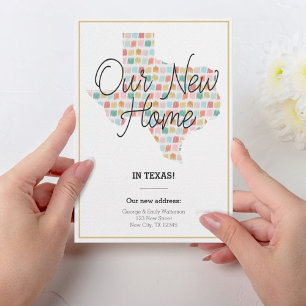 Our New Home - Texas Moving Announcement Notecard Einladung