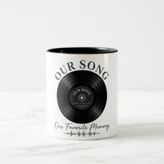 Our Song Vinyl Record Soundwave Romantic Coffee Mu Zweifarbige Tasse