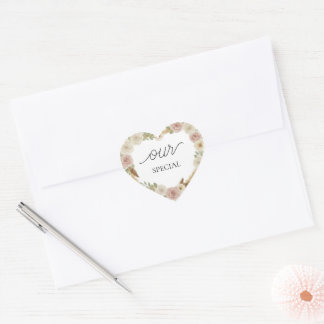Our Special Floral Heart Sticker – Soft Boho Elega