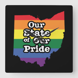 Our State of Our Pride   Ohio Quadratische Wanduhr