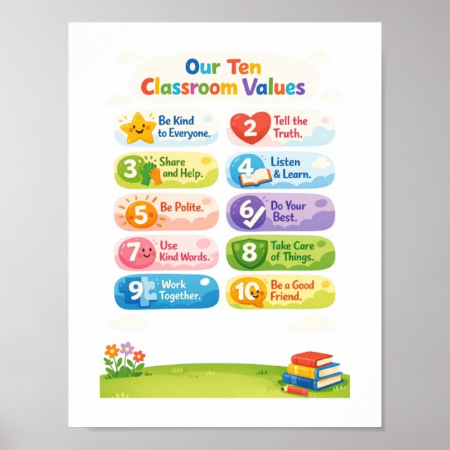 Our Ten Classroom Values Poster   (Vorne)
