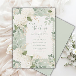Our Wedding White Hydrangeas Vintage Wedding Einladung