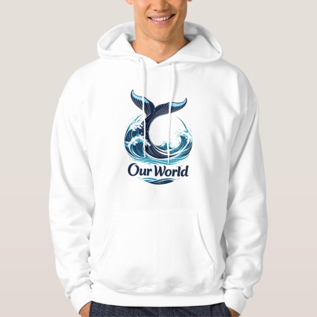 Our World Whale Tail Ocean Conservation Hoodie (Vorderseite)