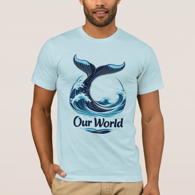Our World Whale Tail Ocean Conservation T-Shirt (Vorderseite)